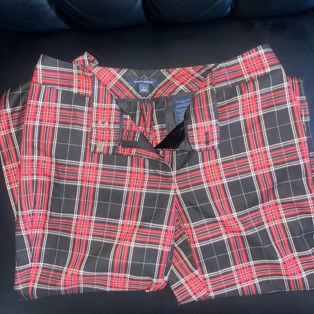Red and Black Plaid Pants